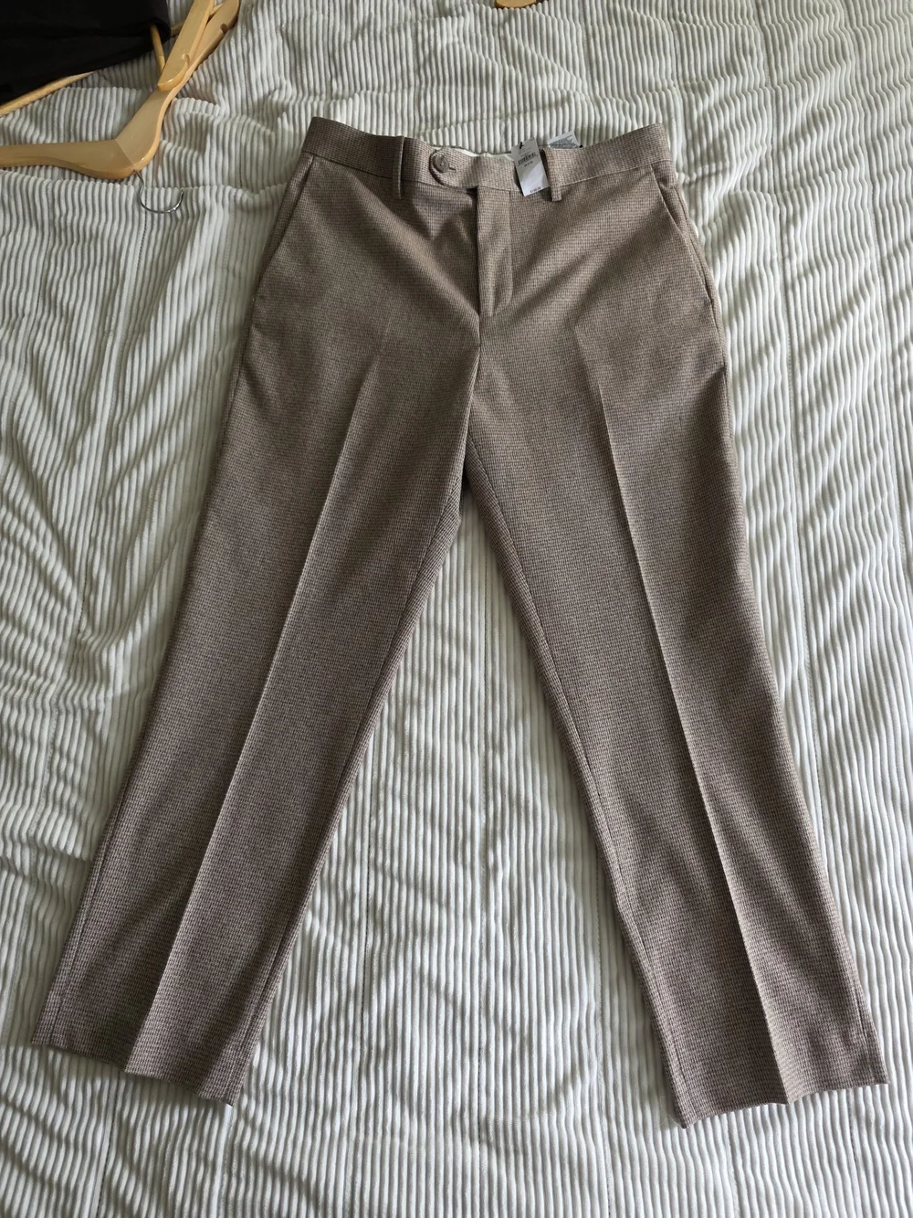 Banana Republic Taupe and Brown Herringbone Tailored Trousers